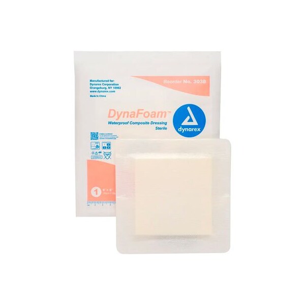Dynarex Dynarex DynaFoam Waterproof Bordered Foam Dressing, 6inL x 6inW, 120 Pcs 3038 - main